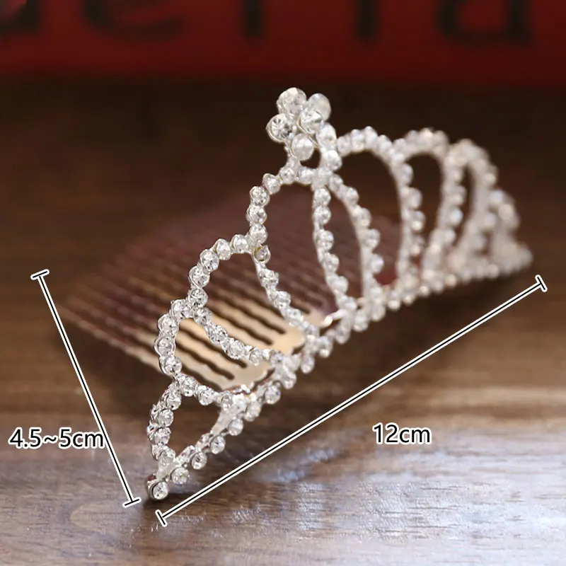 Kids Princess Crystal Tiaras And Crowns Children Girls Headband Rhinestone Hairpin Bridal Wedding  Hair Comb Hair Accessories