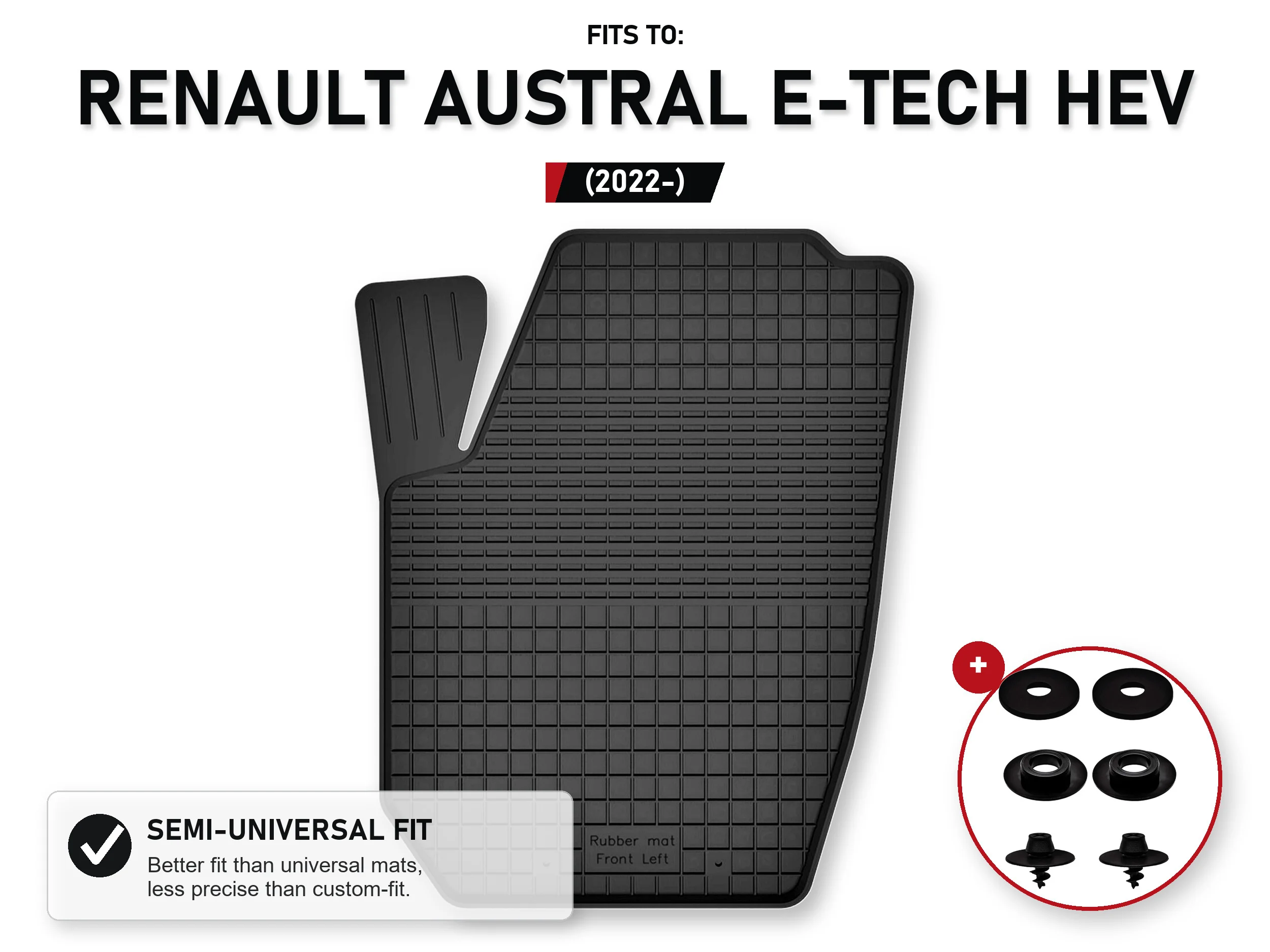 Bestuurdersmat voor: Renault Austral E-Tech Hev 2022- SUV met stoppers