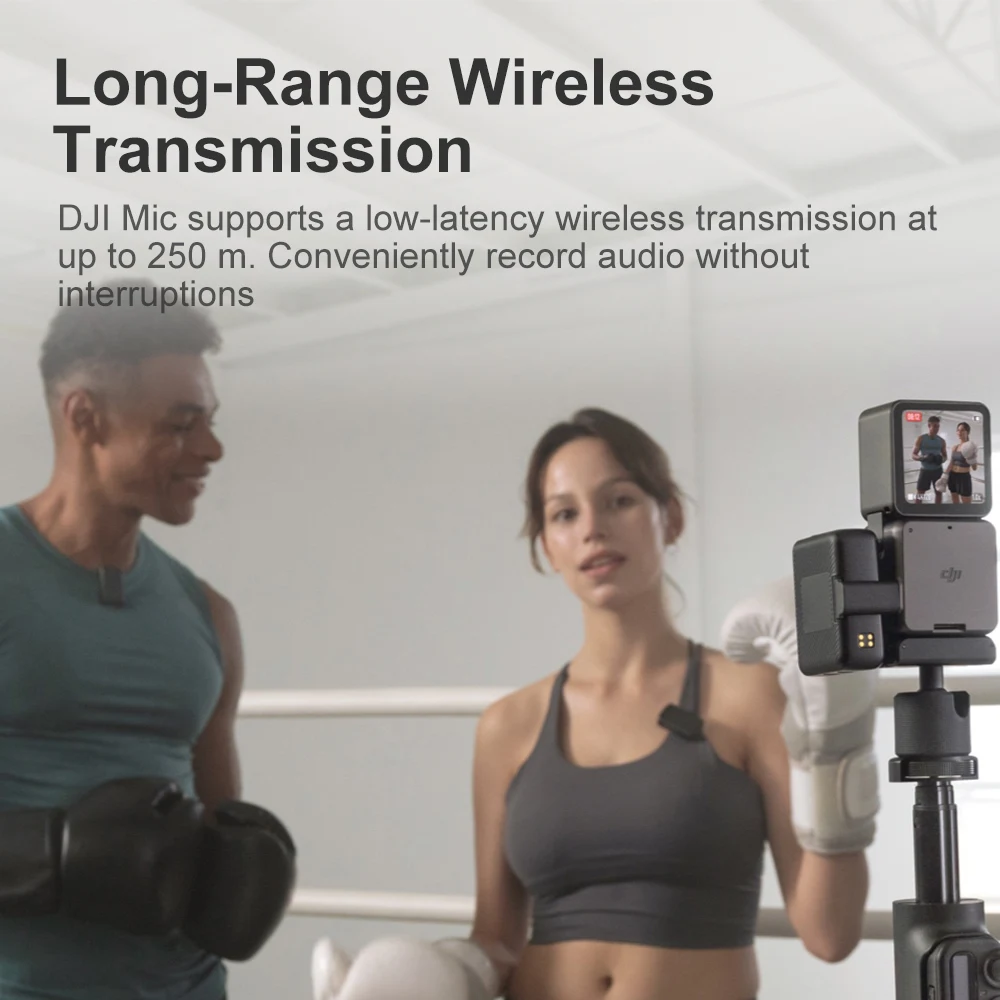 Беспроводной микрофон DJI Mic, профессиональный Фотофон, дальность передачи 250 м, двухканальные аксессуары для фотосъемки