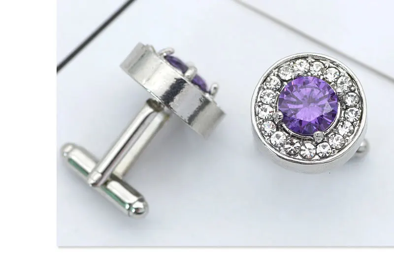 Zarter Schmuck Herren-Manschettenknöpfe, Emaille-Kristall, rund, für Hochzeit, Party, Manschettenknopf, französisches Hemd, Manschettenknöpfe, Geschenk für Freunde, 2023 – Detail 5