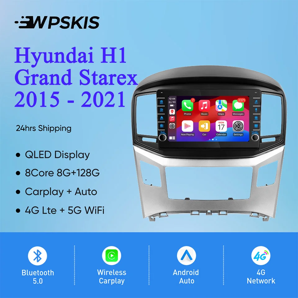 لشركة هيونداي H1 جراند ستاركس 2015 2018 2021 سيارة الوسائط المتعددة فيديو الموسيقى نظام تحديد المواقع الملاحة رصد راديو تلقائي رئيس وحدة مسجل شرائط