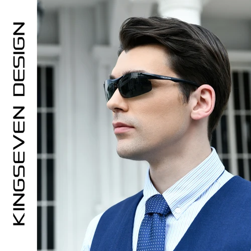 Imagen 2 del producto Gafas de sol polarizadas KINGSEVEN genuinas de aluminio para hombre, lentes de espejo para conducir, gafas de sol masculinas, gafas de aviación para mujer y hombre 9126