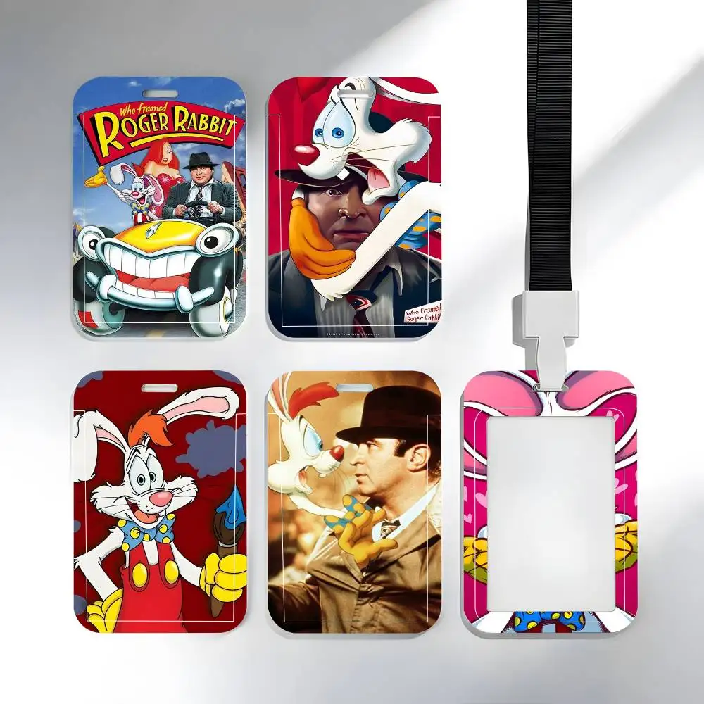 1 unidad Funda protectora de dibujos animados de Roger Rabbit para tarjetas de identificación, tarjetas escolares, tarjetas de acceso, tarjetas de autobús y tarjetas de comida, con sistema de inserción fácil