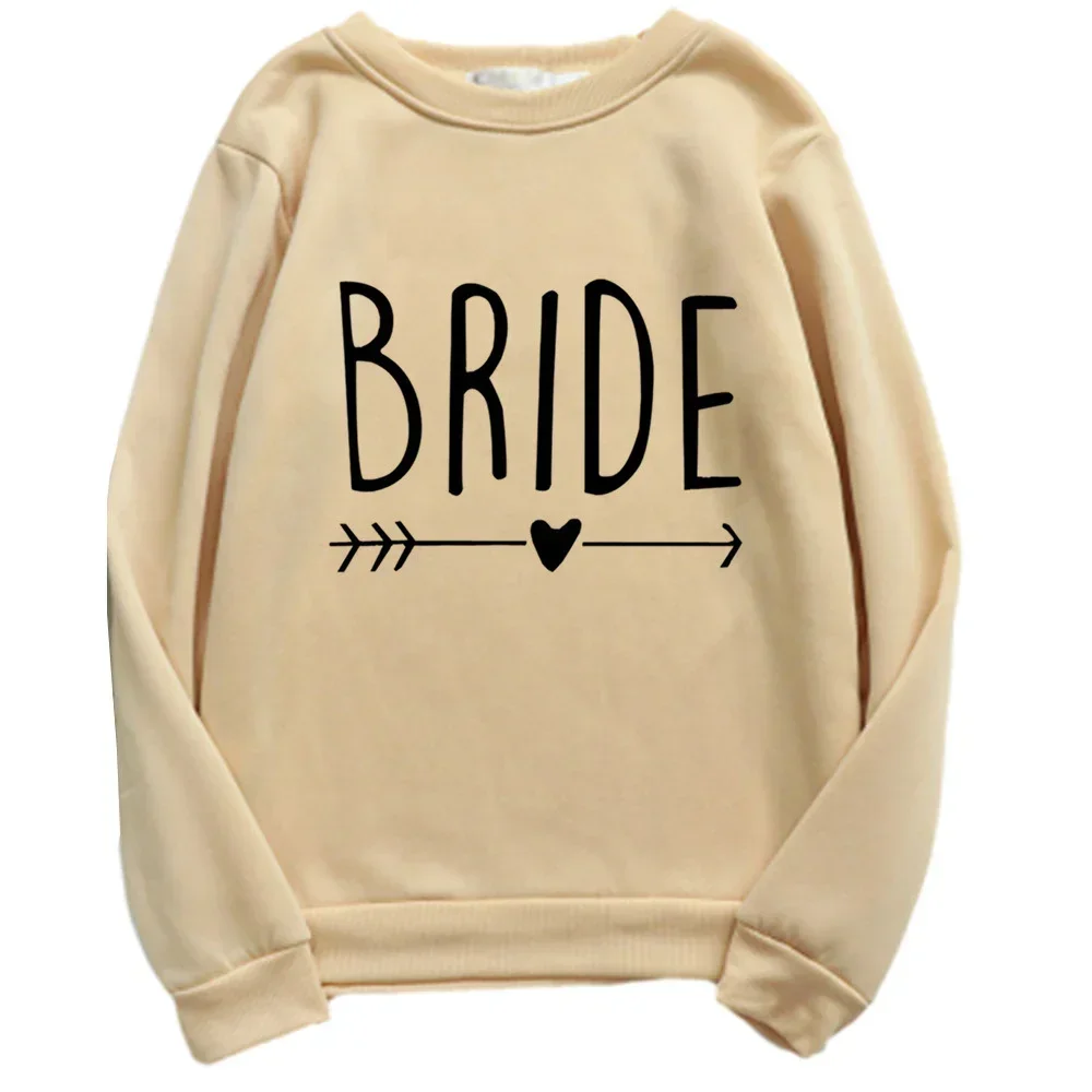 2024 Sweet Korean O-neck  Pullovers Thick Autumn Winter  Loose Hoodies  Team Bride Woman Sweatshirts