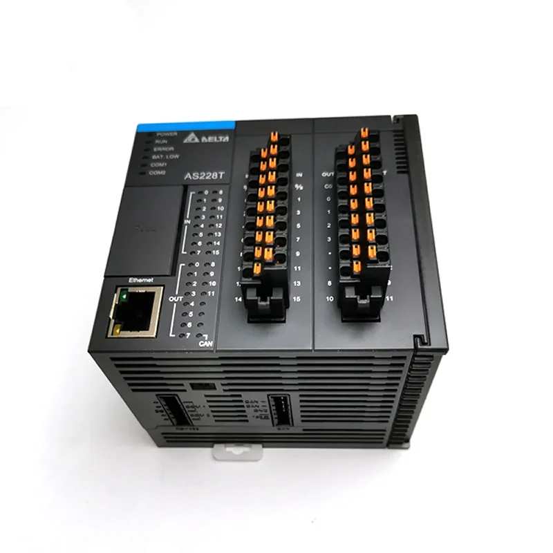 Original  Delta CPU AS228T-A programmable controller for up to 8 axis CANopen motion network / 12 axis 200 kHz pulse control