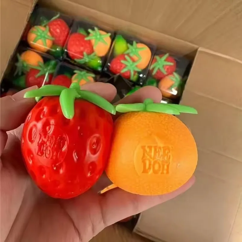 NeeDoh Groovy Fruit Squishy Toy TPR Banane Orange Erdbeere Stressabbau Angstlinderung Entspannungs-Accessoire als Geschenk – Detail 3