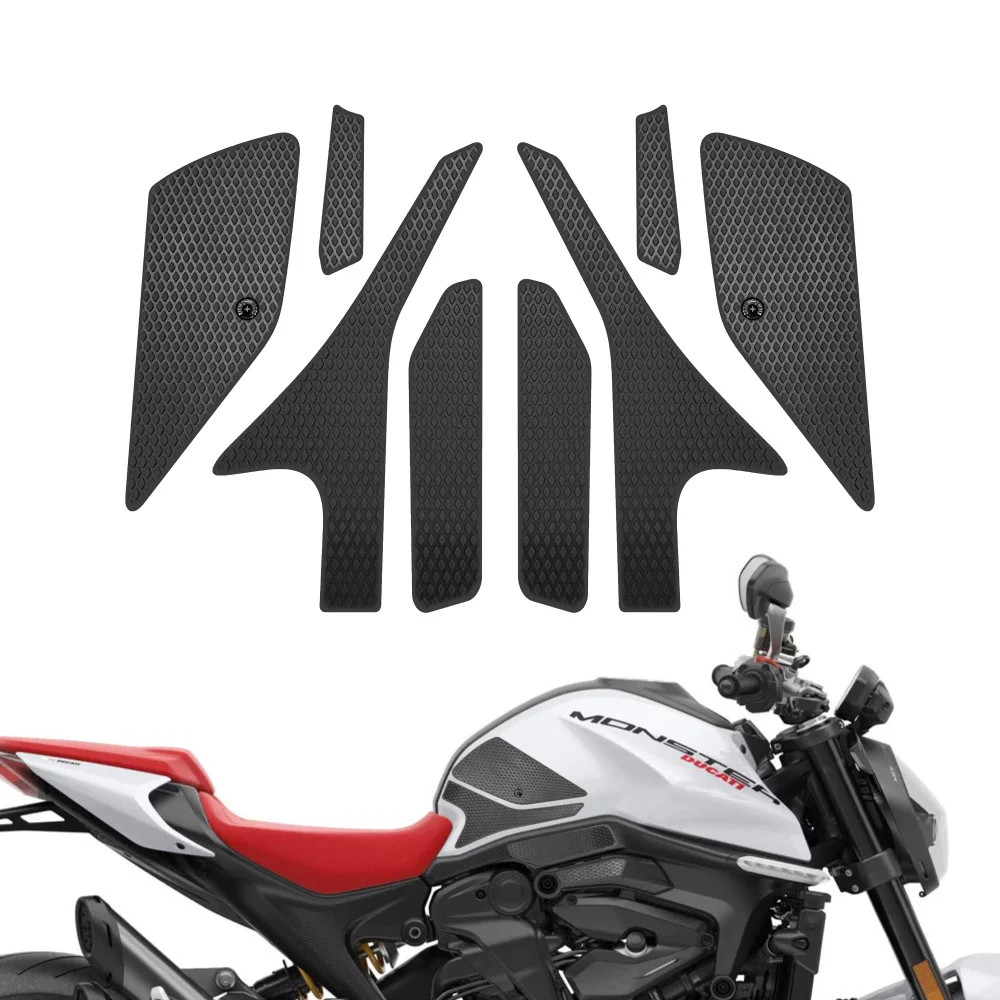 Motorcycle Tank Traction Pad Anti Slip Sticker Gas Knee Grip Protector For Ducati Monster 937 Plus SP 30th 2024