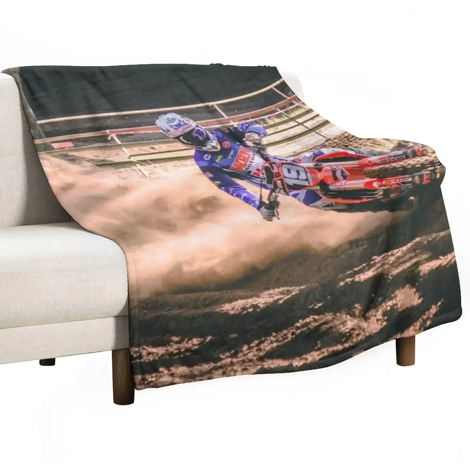 New Berm Busting Banshee! Red Motocross Mania Throw Blanket for sofa Hair Single Blankets