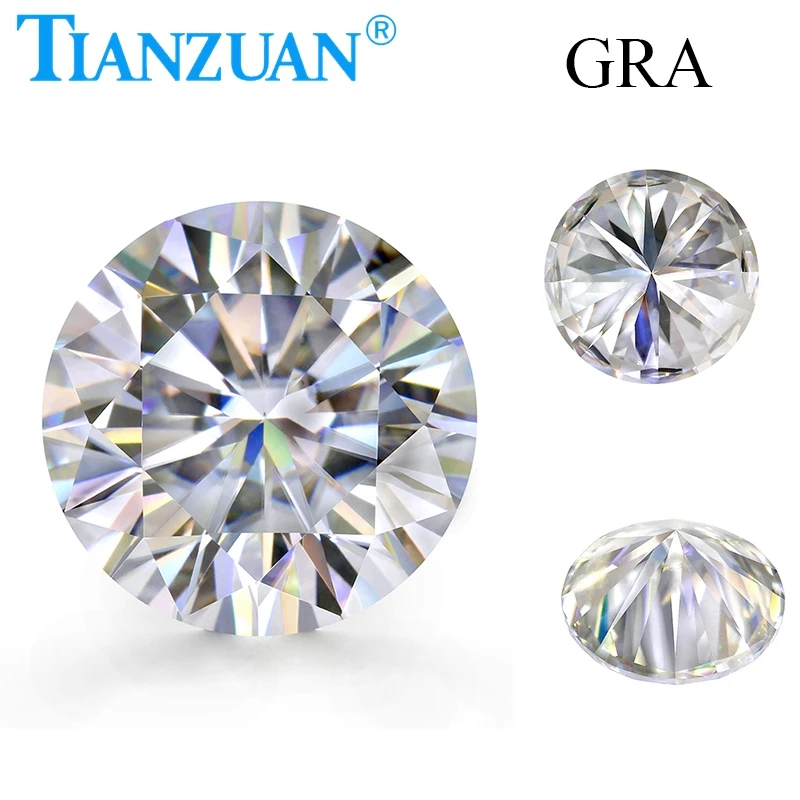 3mm to 11mm DF Color VVS1 White Round Brilliant cut moissanite stones Loose Gemstones with GRA certificate