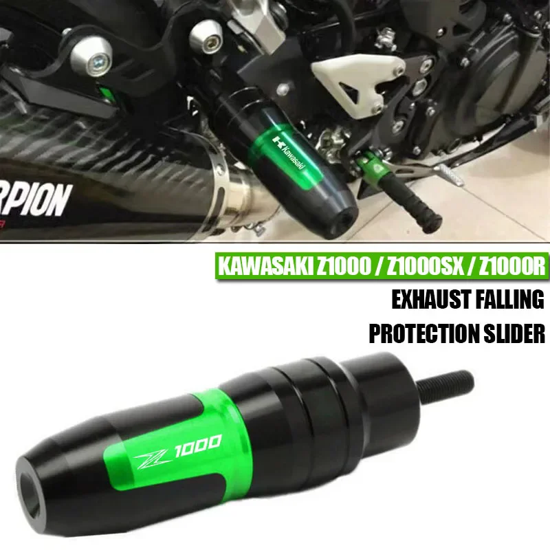 For Z1000 Z1000R Z1000SX Motorcycle CNC Aluminum Crash Pads Exhaust Sliders Crash Protector With LOGO Z1000 Z1000R Z1000SX