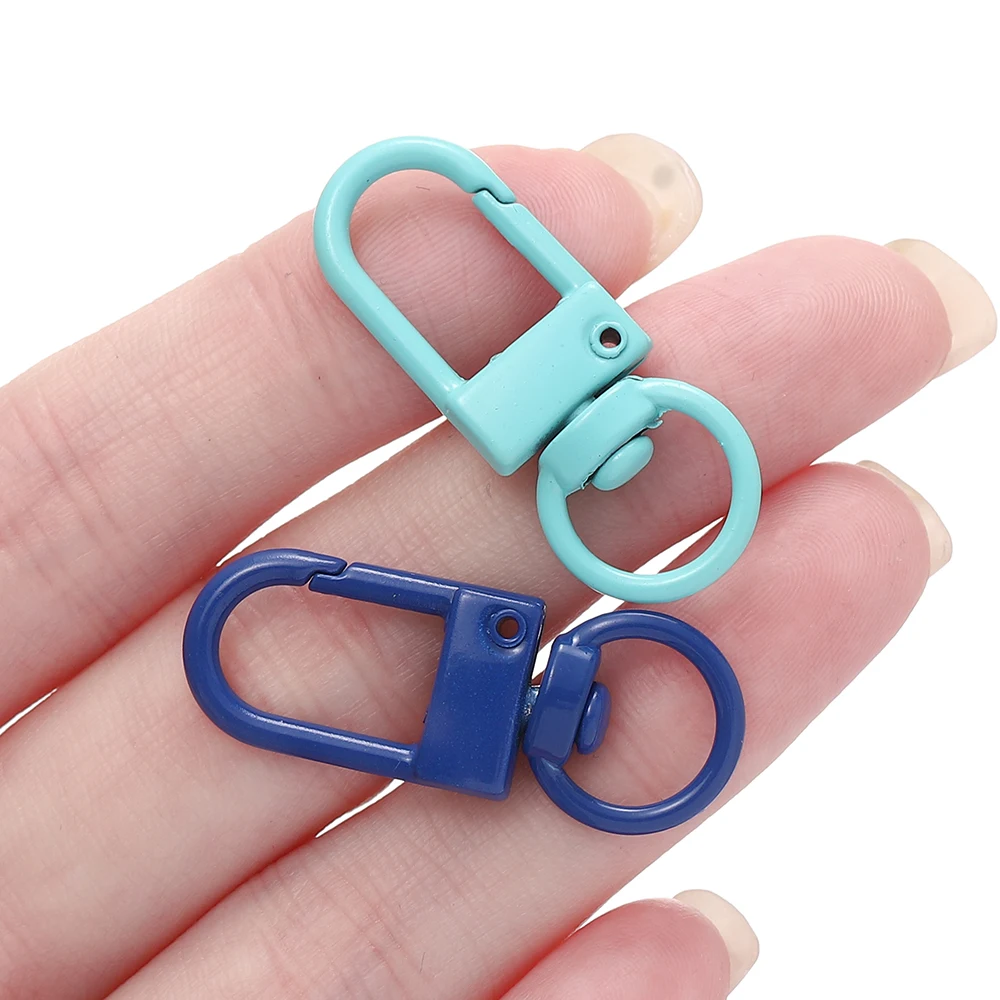 10pcs/Lot High Quality Colorful Alloy Snap Lobster Clasp Hooks Keychain Findings for DIY Key Chain Necklace Bracelet Supplies