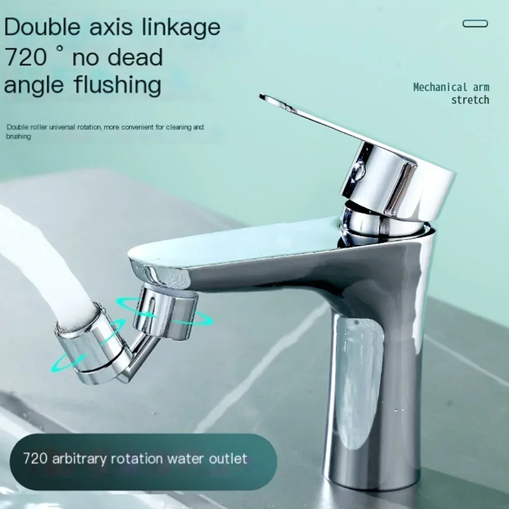 720° Rotatable Extension Faucet Sprayer Head Kitchen Robot Arm Extension Faucets Mixer Aerator Bubbler Water Tap Nozzle