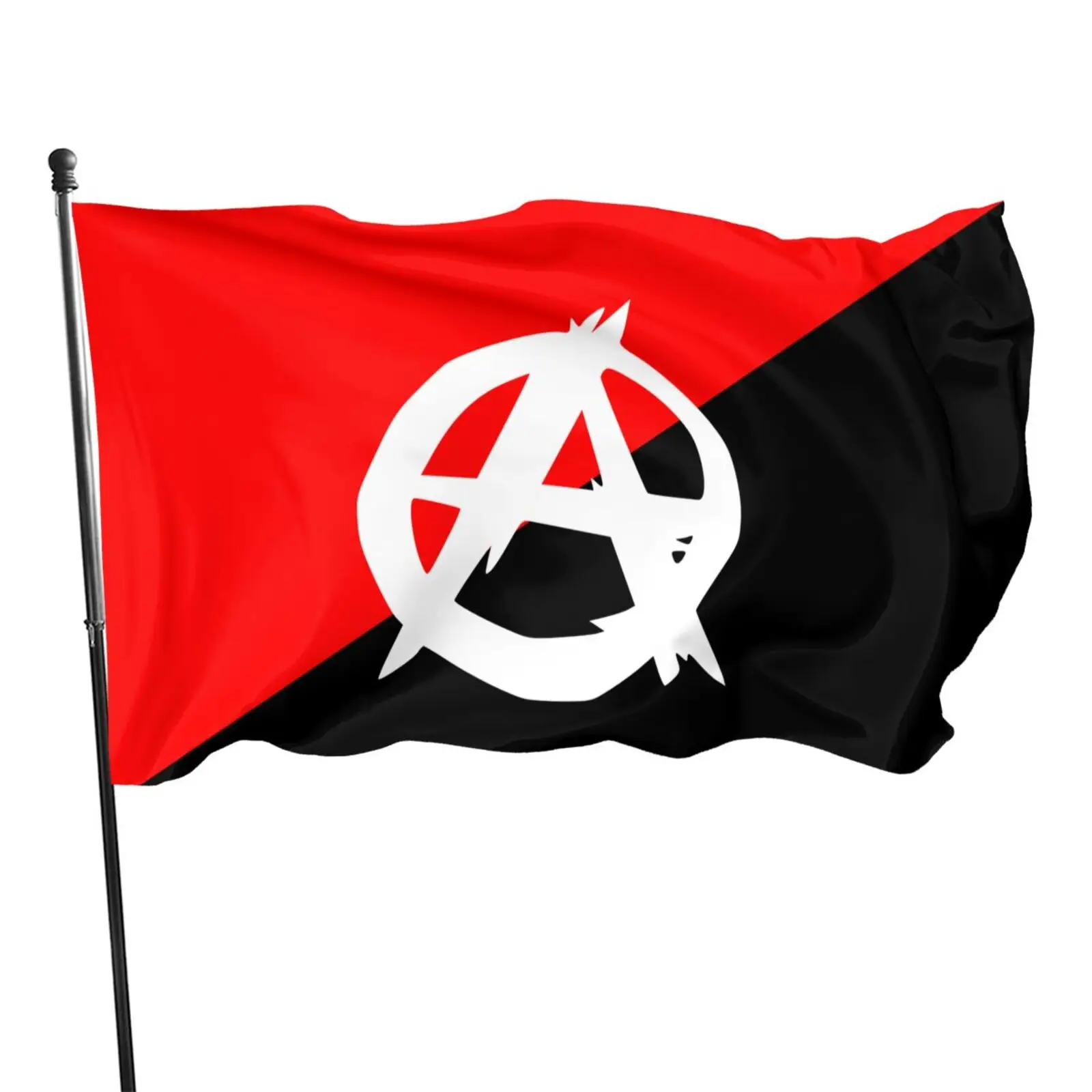 Anarchist Symbol Flag Anti-government March Resistance Flag Outdoor Garden Bedroom Decoration for Women and Men