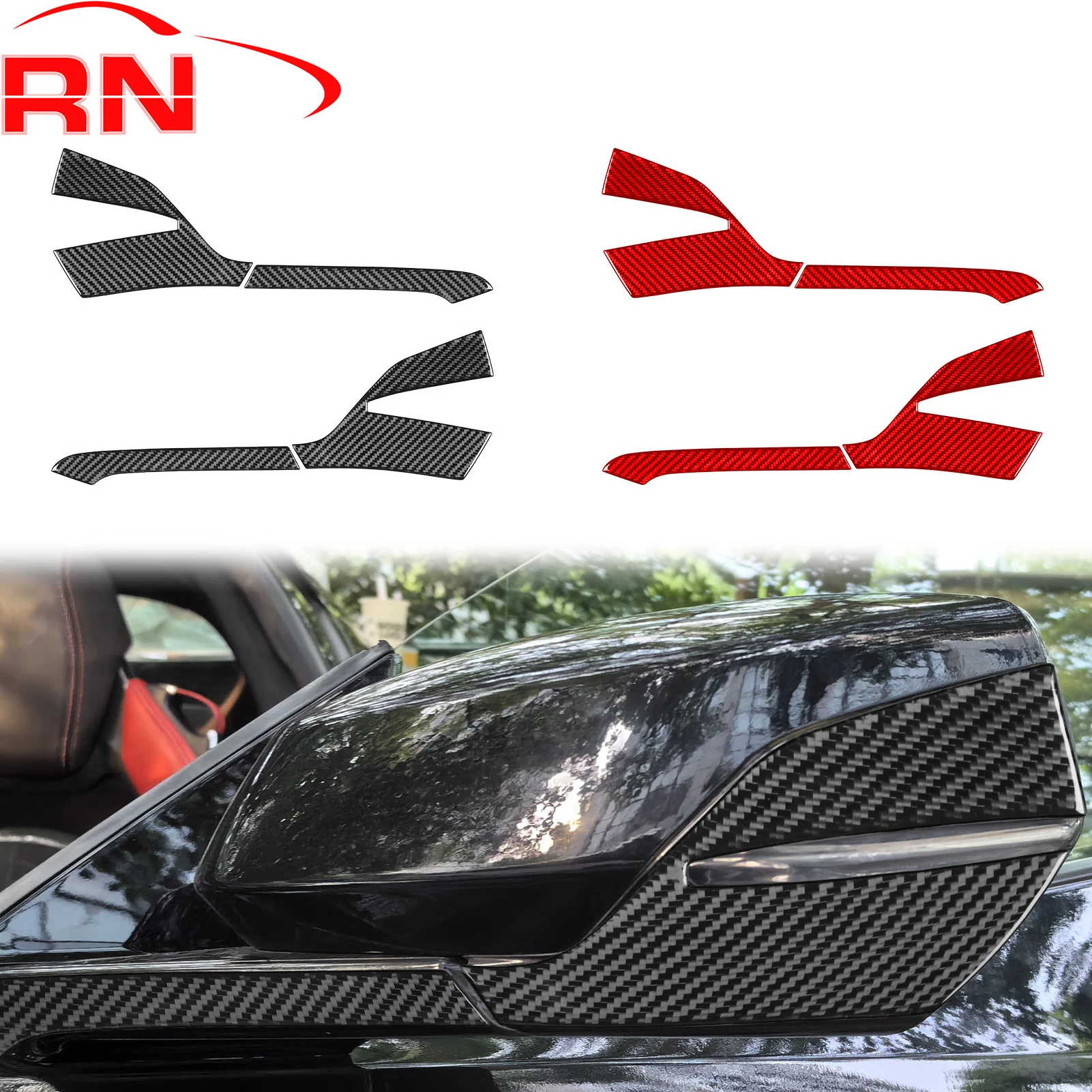 

Для Chevrolet Corvette C8 2020-2024, Модифицированная зеркальная основа из углеродного волокна, аксессуары для защиты от царапин, внешние декоративные наклейки