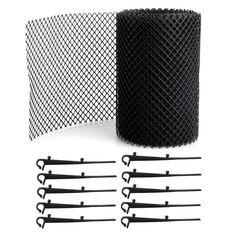 Plastic Gutter Guard Mesh, guarda, rede de proteção, fácil instalação, calhas tampa, 15cm x 6m