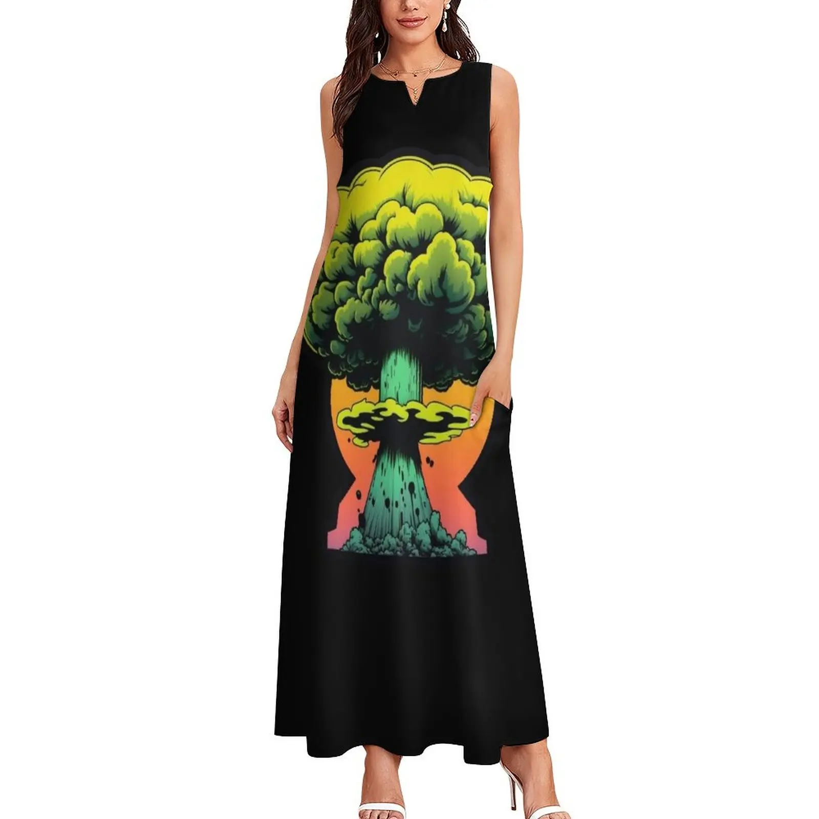 Nuclear Explosion WW3 Long Dress Female clothing summer dresses women 2025 Women's summer dress