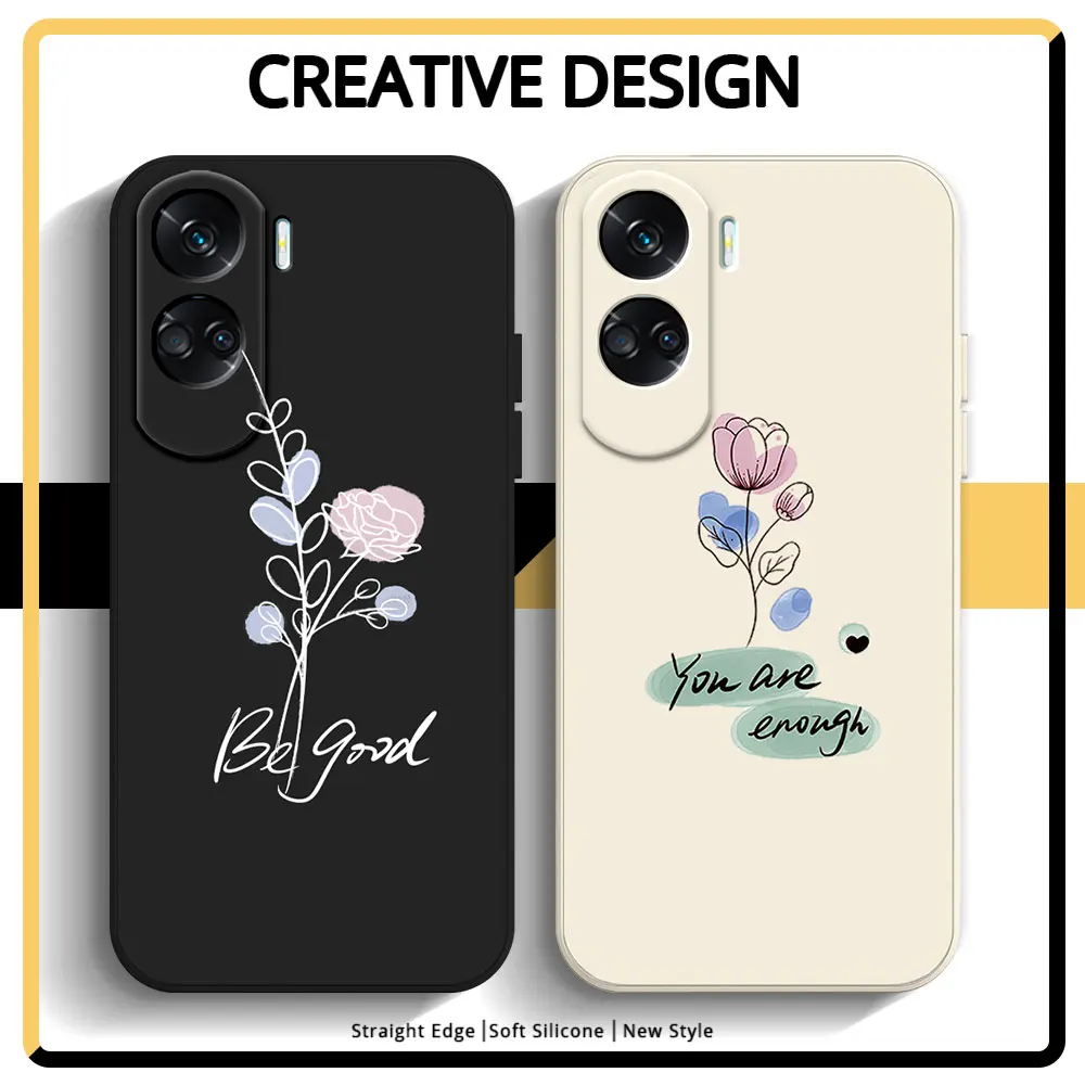 Phone Case For Huawei Honor 90 70 20 Lite 70 90 Pro 20S Honor Magic 5 6 4 Lite 5G 20s Soft Silicone Shockproof Back Cover Flower