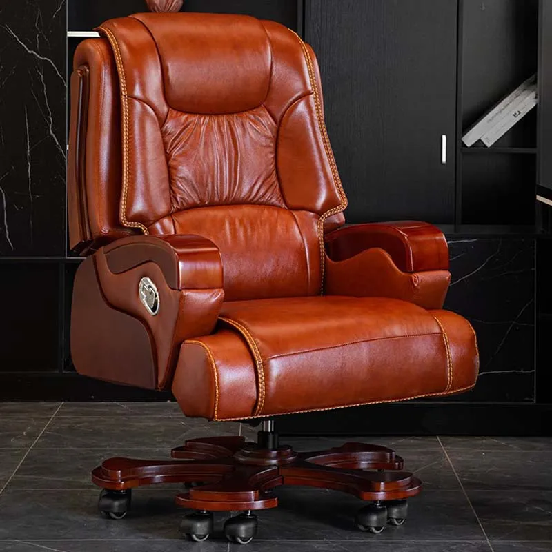 Luxairy Armrest Office Chair Executive Adjustable Comfy Ergonomic Chair Massage Leather Cadeiras De Escritorio Office Furniture