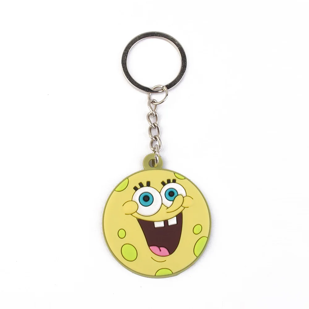 Sponge-Bob Keychains Cartoon Doll PVC Key Rings Kawaii Anime Patrick Stars Men Women Bags Pendant Car Decoration Cute Gift