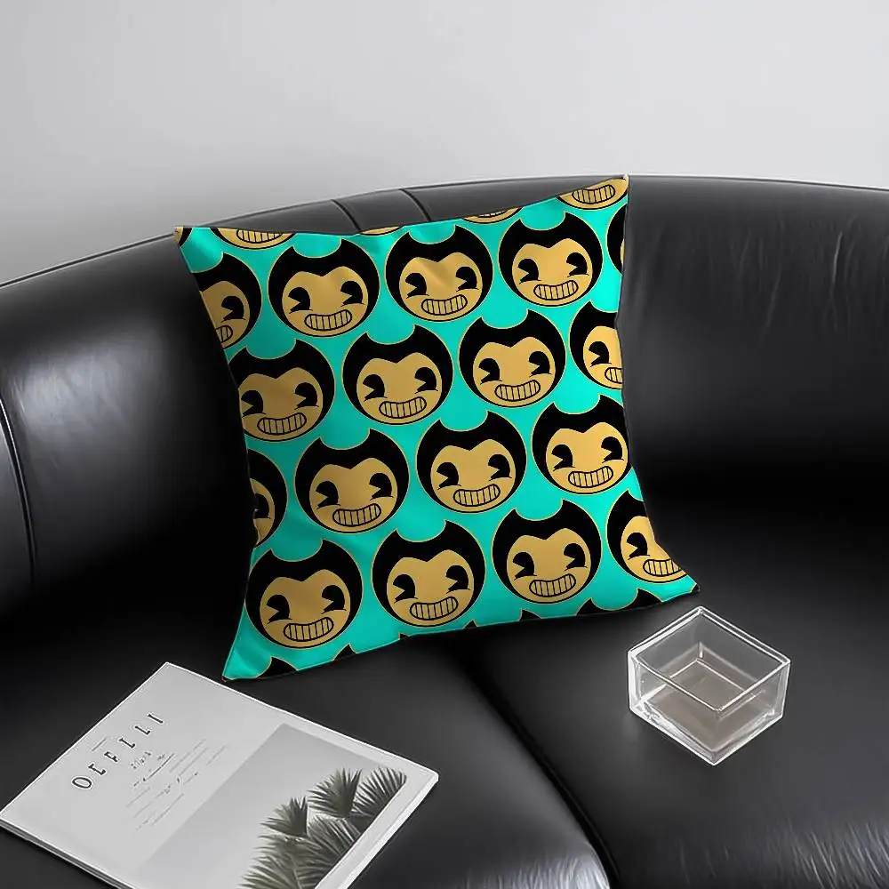 غطاء وسادة B-Bendy and the Ink Machine وسرير أريكة بسحاب غير مرئي مضاد للغبار