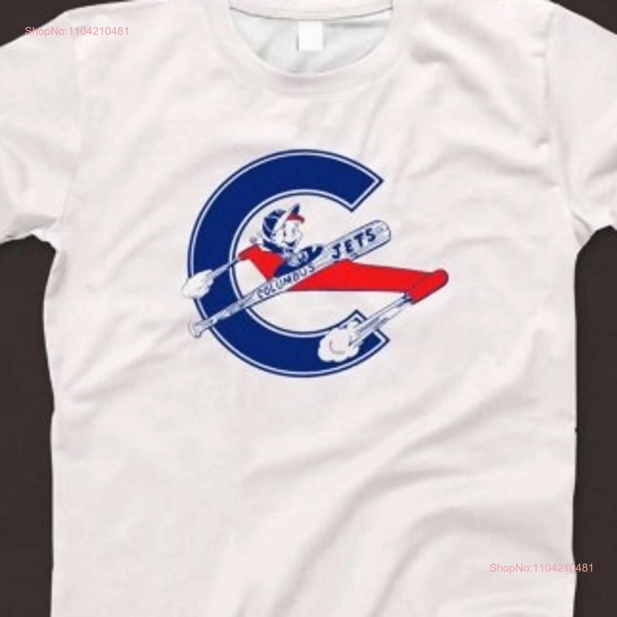 Columbus Jets T Shirt 886 Retro White  long or short sleeves