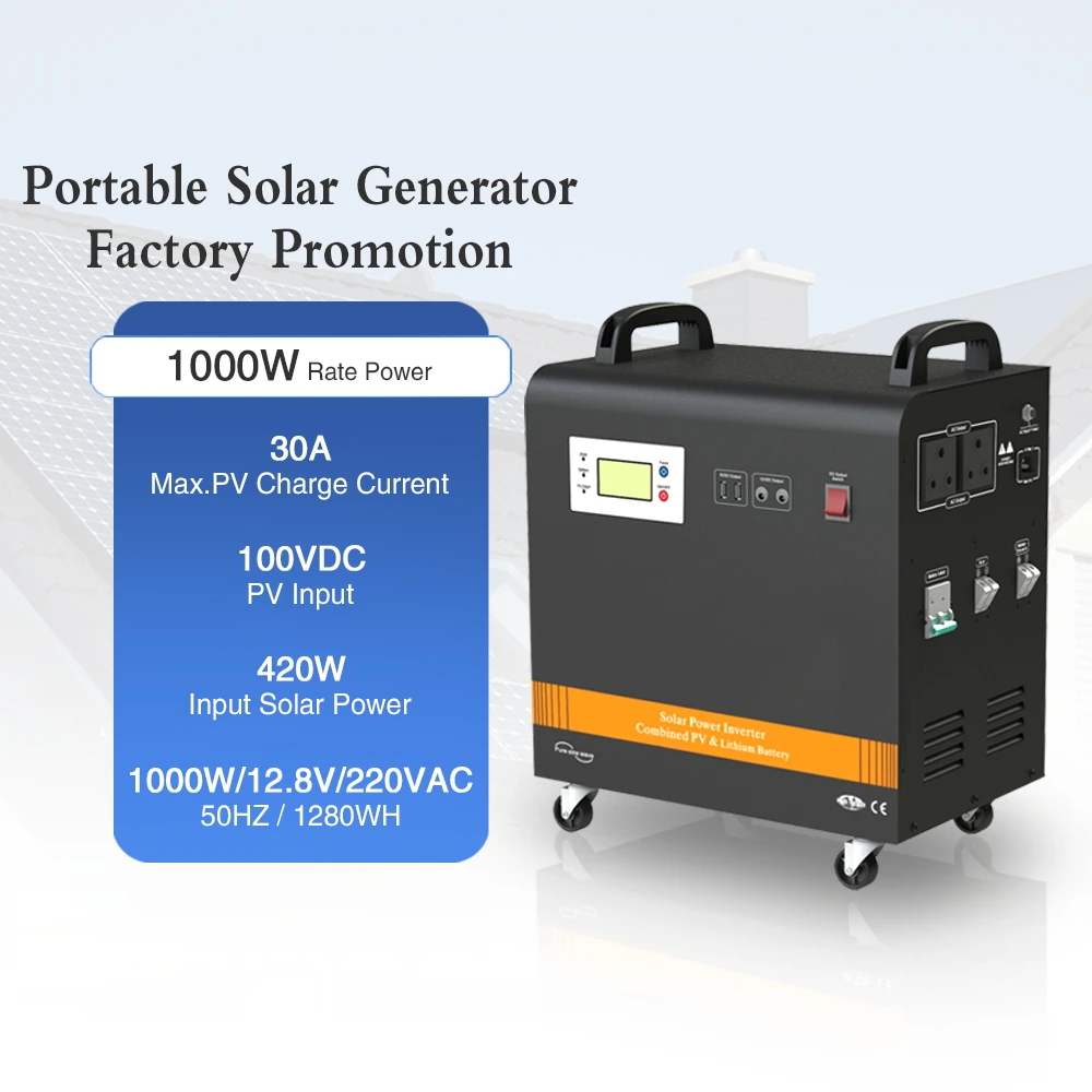 

Portable 1000W Outdoor Power Station 1KW AC Generator 100AH Lifepo4 Battery Solar Energy System External Battery Special