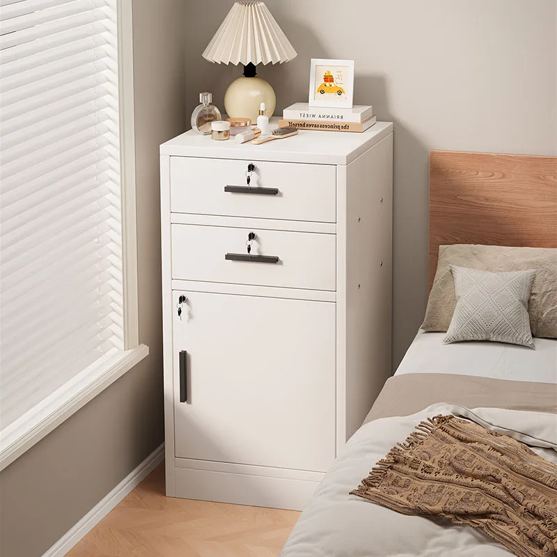 Organizador moderno para mesita de noche, mesita de noche de madera blanca con almacenamiento, cajones de lujo, Librero, mesa de noche móvil, muebles para el hogar