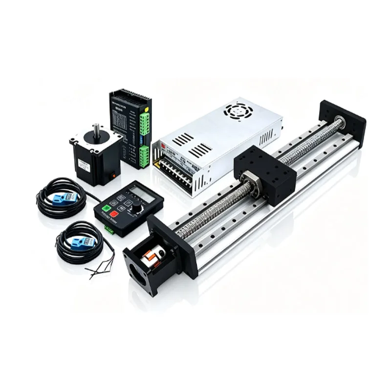Heavy Duty CNC Sliding Table Kit NEMA23 Motor with DM556 Driver Power Supply Controller XYZ Axis Linear Slide for CNC Machines