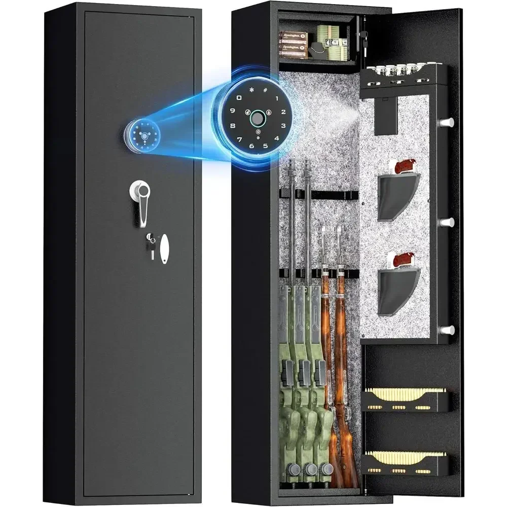 Biometric Safe Storage Cabinet for Adjustable Racks and Fingerprint Lock for Home and Hunting Enthusiasts