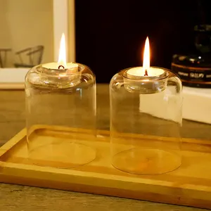 Transparentes Glaskerzen, Hochzeit Esstischdekoration, rustikale runde Glaskerzen, Weihnachtsfeier 10 Hauptverkäufe sicher und Ölunterstützung - №3