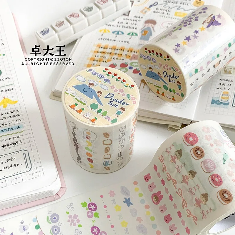 Zzoton Viele Trennlinien, gestanzte Washi-Tapes, Bastelbedarf, DIY, Scrapbooking, Kartenherstellung, dekorative Planungsaufkleber