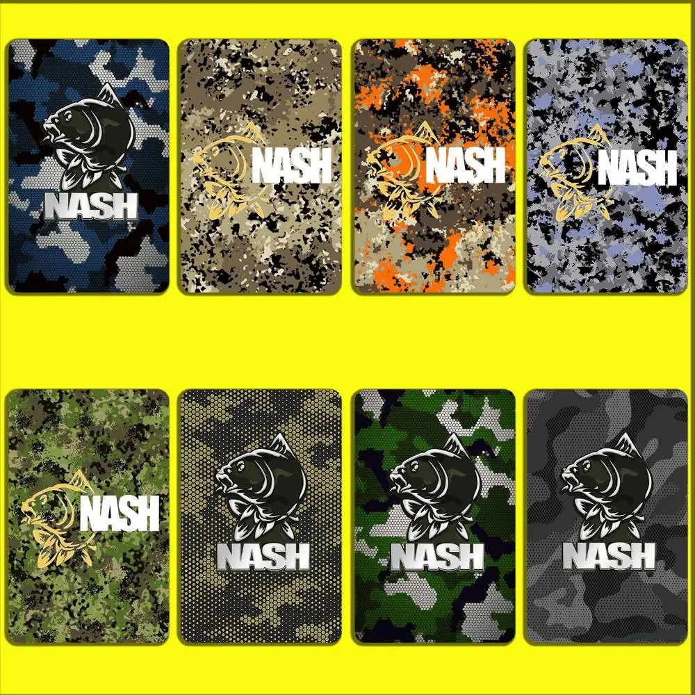 

Camouflage Fish Fishing N-NASH Card Stickers For Debit Bank Credit Cards Metro Bus Pass Sticker Decoration Cover Skin