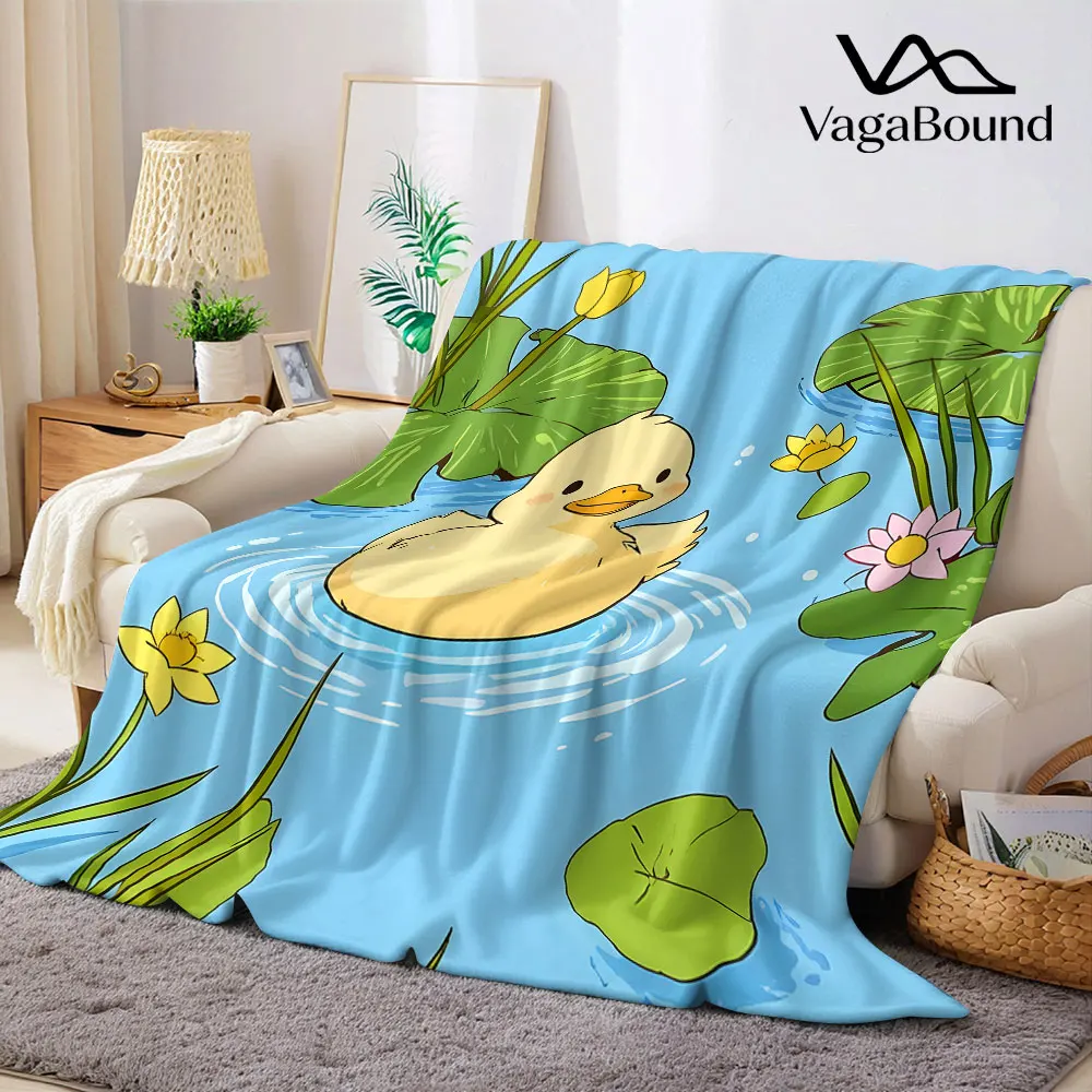 Lotus Duck Flannel Blanket Warm Soft Halloween Christmas Decorative Couch Warm Cozy All-Season Gift