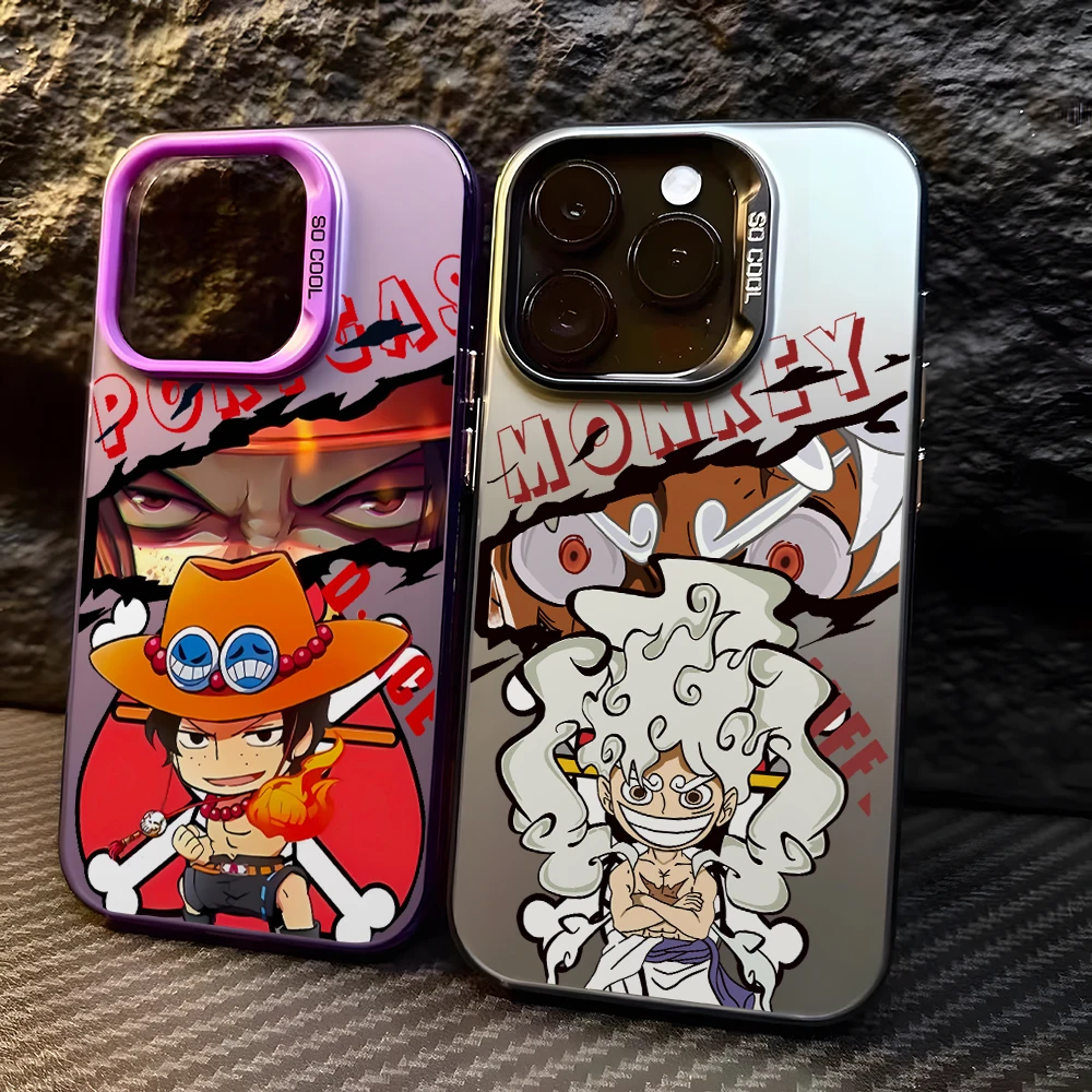 One Pieces Aces Luffys Phone Case for Samsung Galaxy S26 S25 Edge S24 S23 S22 S21 FE S20 Ultra Plus 5G Silver Hard Cover