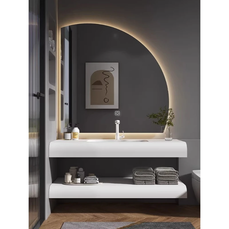 

Double-layer Qimeishi integrated basin bathroom cabinet toilet washstand basin cabinet combination
