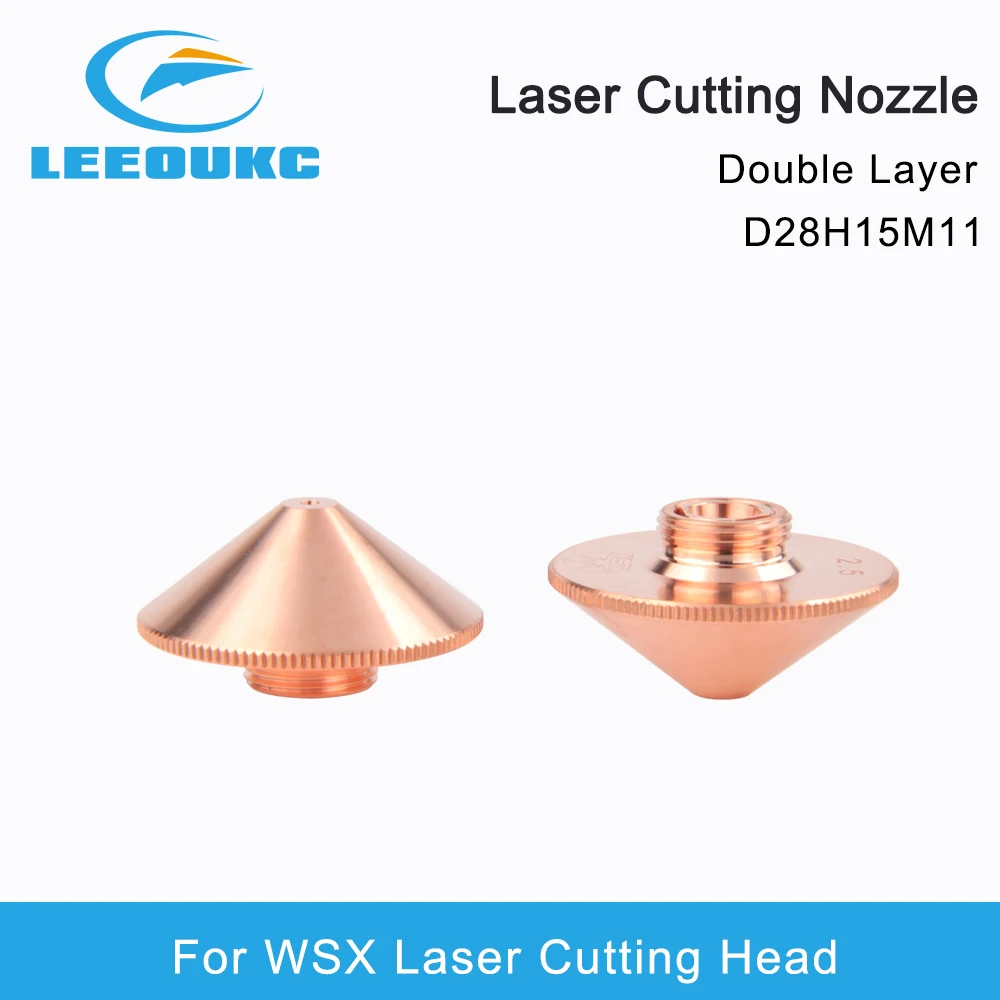 WSX Original Laser Nozzle For PT WSX Single Double Layer Dia.28mm Caliber 0.8-5.0mm P0591-571-0001 Fiber Laser Cutting Head