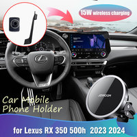 15W Car Phone Holder for Lexus RX 350 500h ALA10 ALH1 2023 2024 Clip Magnetic Stand Wireless Fast Charging Sticker Accessories