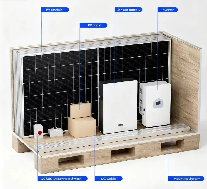 Sistema di energia ibrida Set completo di sistema di energia solare con collegamento alla rete da 10 kW