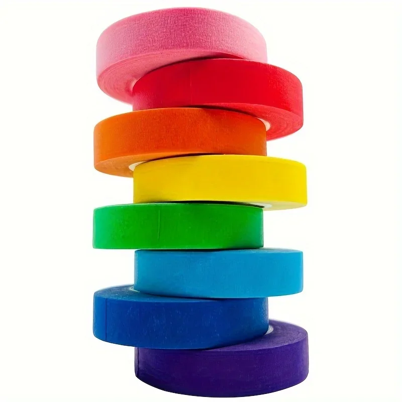 6 Rolls of Colored Masking Tape, Colored Painter's Tape for Arts and Crafts, Pack of 6, 1cm x 13m Drawing Tape, Craft Tape