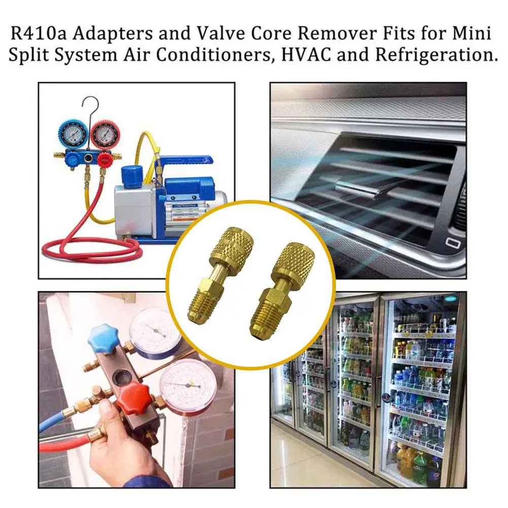 2 قطعة R410a محول التيار المتردد 5/16 "1/4" SAE ذكر أنثى لأداة نظام الصمام SAE خيط خارجي 1/4 "SAE اكسسوارات السيارات