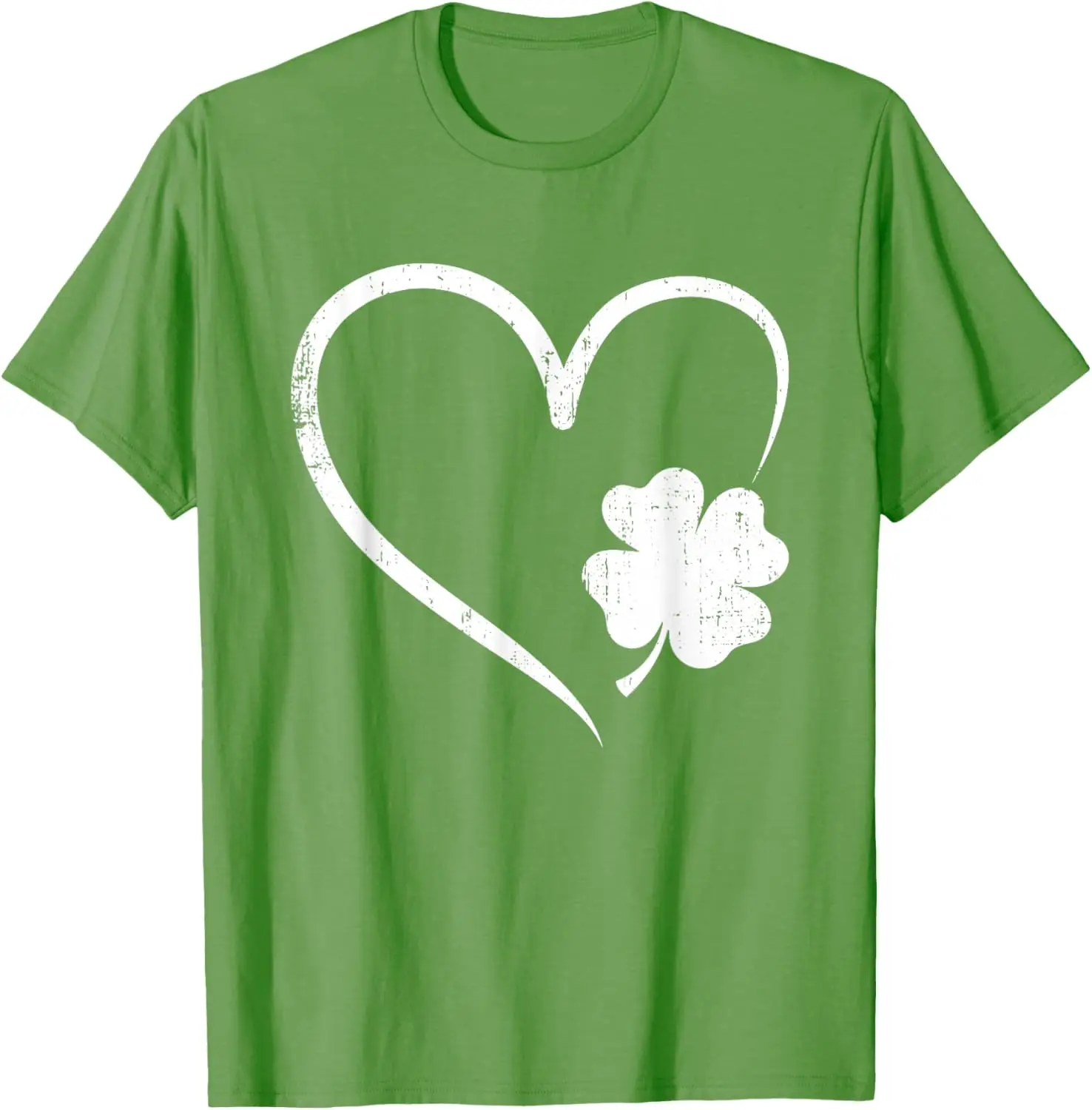 

Футболка с рисунком в форме сердца, трилистника, клевера, дня Святого Патрика, повседневная футболка с круглым вырезом и короткими рукавами