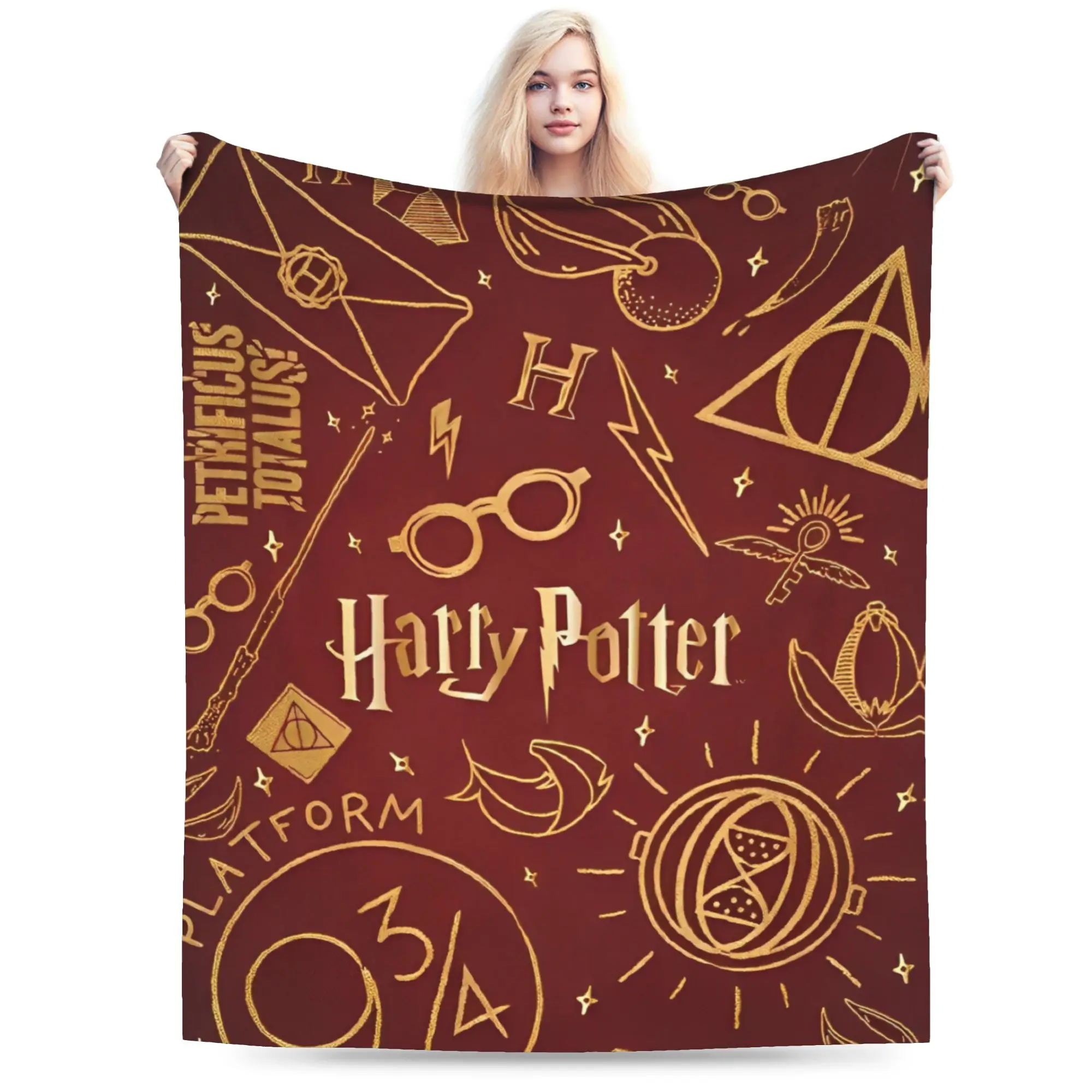 Harry Potter Themes Flannel Throw Blankets Wizard Magician Fantasy Blanket for Bedding Outdoor Warm Quilt