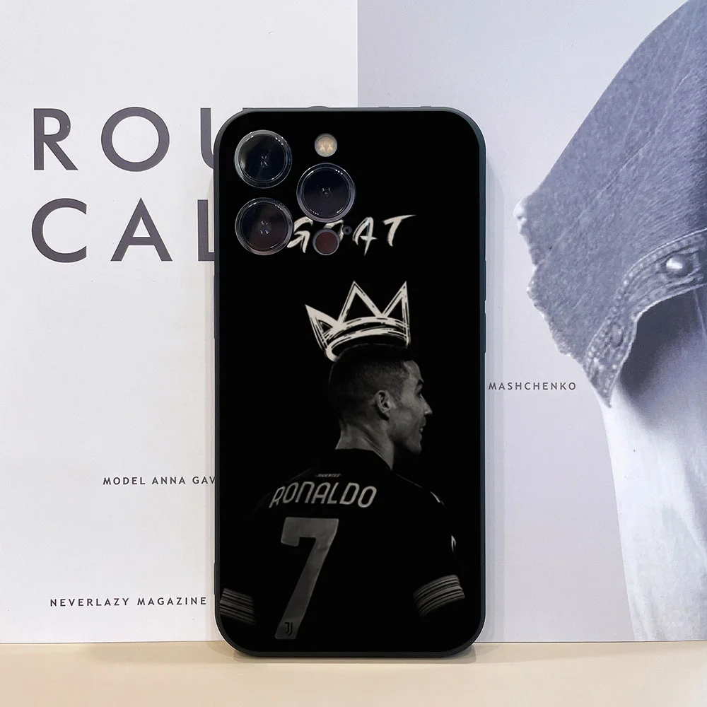 EpcCR7 Football Star R-Ronaldo-ES Phone Case Silicone Soft For IPhone 16 15 14 13 12 11 Plus Pro Max Plus