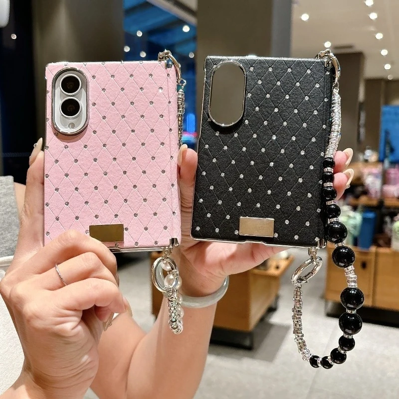 For Samsung Galaxy Z Fold8 Case Quilted Style Side Buckle Hinge  Front Frame Protective Cover Foldable Phone Shell