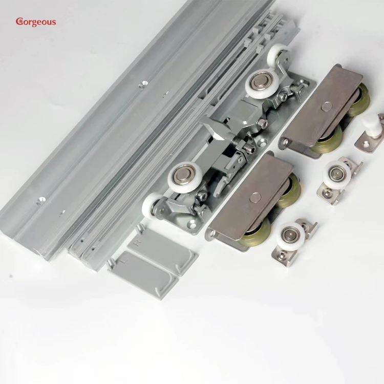 

Gorgeous Two-way Aluminum Buffer Sliding Way Dampers Wall Mount Hidden Invisible Track Rolling System Kit Wooden Door Special