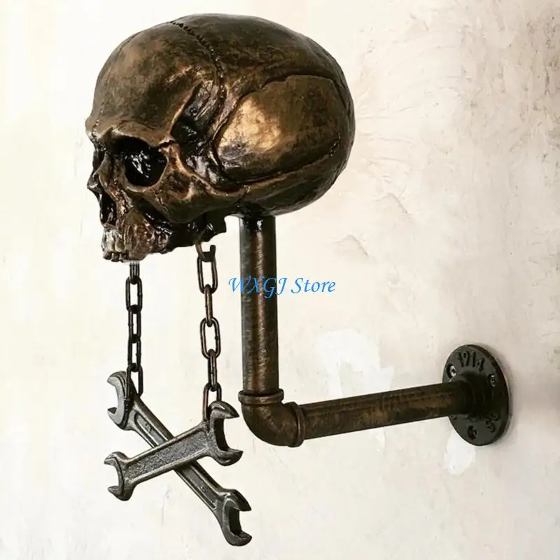

37JE Helmet Holder Wall Mount Rack for Coat Skull Head Holder Helmet Display Rack