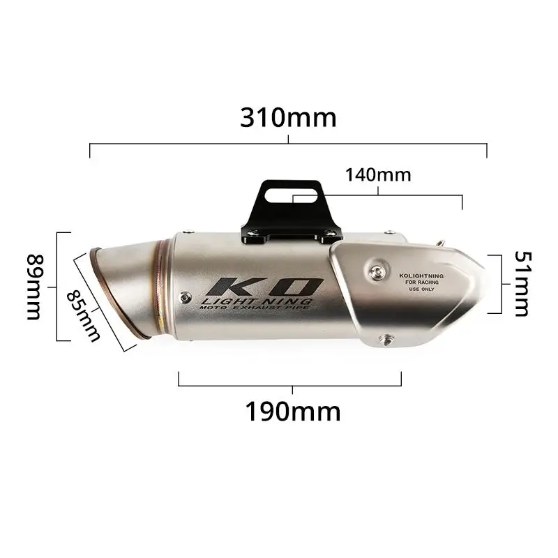 Motorcycle Exhaust System For Kawasaki Ninja ZX6R ZX636 2009-2023 Front Mid Connect Pipe 310mm Muffler Silencer Stainless Steel