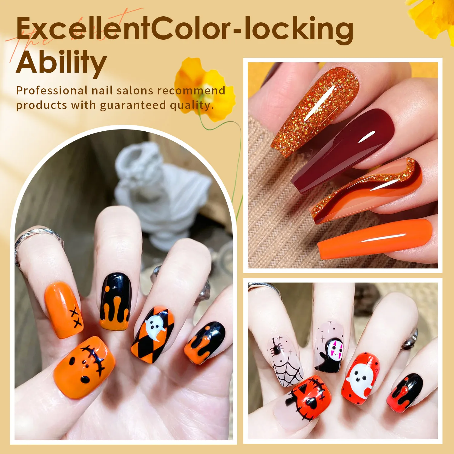 12-Farben-Halloween-Acrylpulver-Nagelkunst-Set, geeignet für 3D-Nagelkunst und französische Maniküre, perfektes Geschenk für Frauen