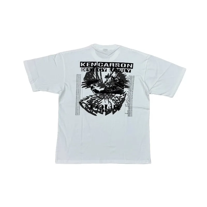 New 25 Men KEN CARSON Destory Lonely Tour Merch T Shirts T-Shirt Hip Hop Skateboard Street Cotton T-Shirts Tee Top US size A10