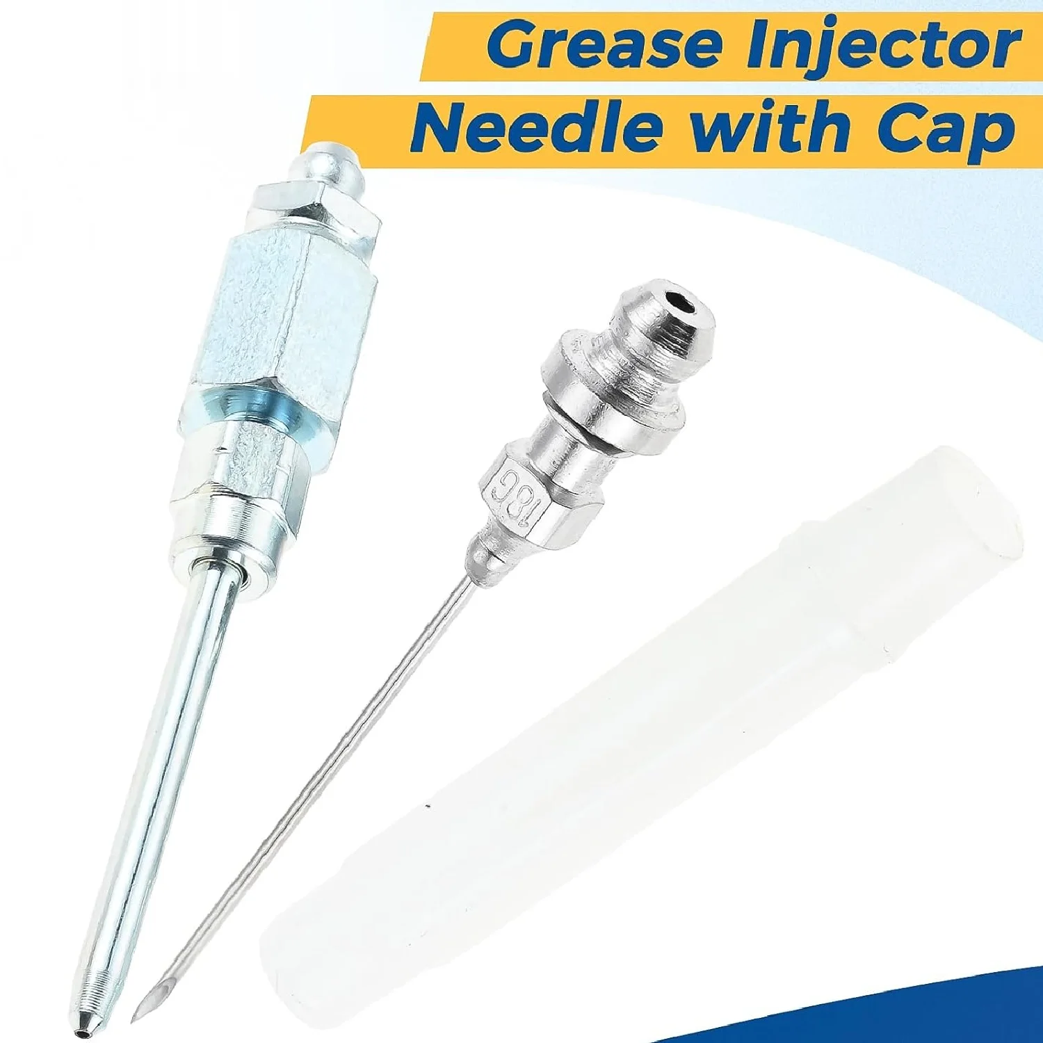 Car Grease Gun Fitting Kits (Double-handle Grease Gun Coupler 90-degree Adapter Injection Needle Tip Dispenser Cap) Fit 1/8